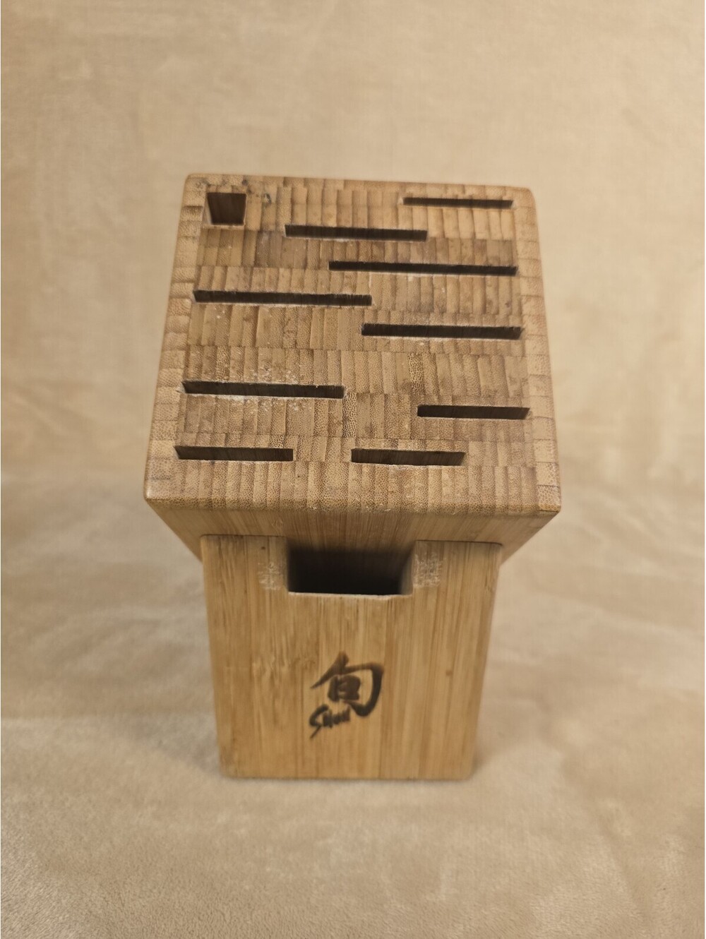 Shun 11-Slot Bamboo Knife Block For Chef Hone Blade Scissors Pairing Bread